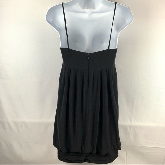 Morgan & Co. Solid Black Draped Spaghetti Strap Mini Balloon Dress Retro - Picture 13 of 15